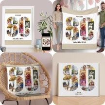 80th Birthday Photo Collage Numbers