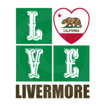 Love Livermore California State Flag Heart