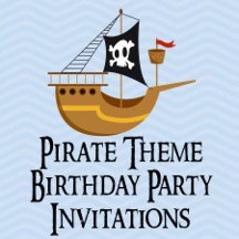 Pirate Themed Birthday Party Invitations