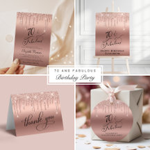 Rose Gold Glitter 70th Birthday Party