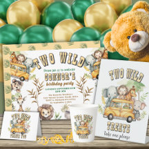 Two wild bold print party decor