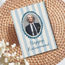 Retirement Blue and Ivory Stripes Aviation Pilots