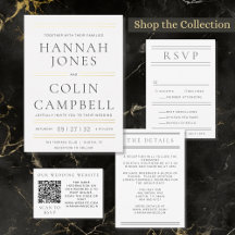 Modern Chic Black White & Gold Typography