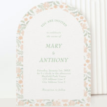Orange Watercolor Floral Wedding