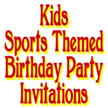 Kids Birthday Party Invitations - Sports Theme
