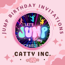 Jump Birthday Invitations