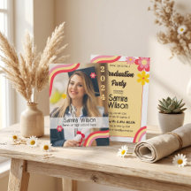 Far Out Fun! Retro Graduation Invitations