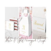 Gold & White - Monogram Script 