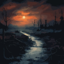 Moonlit Menace: The Haunted Black Forest at Dusk