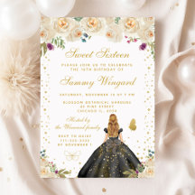 Cream Floral Princess Birthday