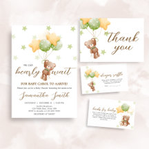 We Can Bearly Wait Balloon Baby Shower   BS41