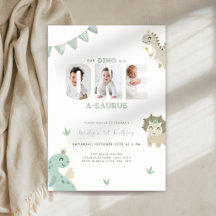 Green Dinosaur Photo Theme Kids Birthdays - Boys