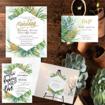 Tropical Palm Leaves Summer Wedding 