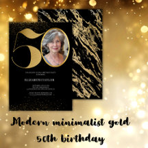 Modern minimalist  gold  50th birthday  