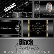 Business Cards Ornate Black and White