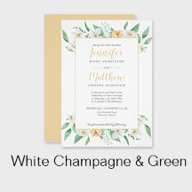 White, Champagne, and Green Floral Weddings