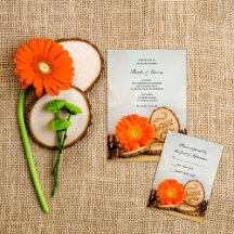 Rustic Orange Daisy Woodland Wedding