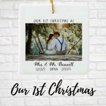 Our First Christmas Wedding and Couple Ornaments