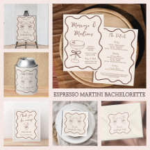 Espresso Martini Brown Hand Drawn Bachelorette
