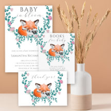Baby in bloom Woodland Fox Floral Baby Shower