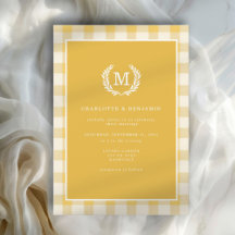 Elegant Rustic Monogram Gingham Wedding Collection