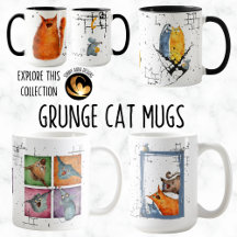 VIBRANT GRUNGE CATS MUGS