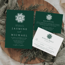 Simple Snowflake Green Wedding Collection