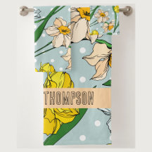 Modern retro 50s bath towels
