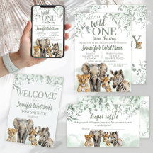 Safari animals baby shower