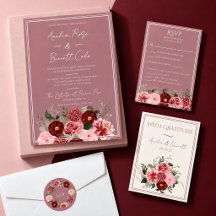 Dusty Blush & Burgundy Floral Wedding Collection