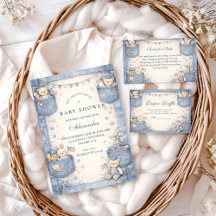 Vintage Blue Jeans Pocket Friends Baby Shower