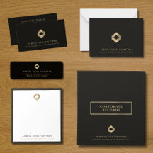 Black and Gold Diamond Logo Business Essentials
