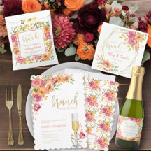 Watercolor Floral Fall in Love Brunch & Bubbly