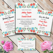 Boho Botanical Blue Red Roses Floral Collection