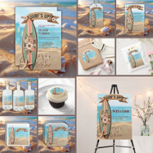 Surf's Up Vintage Floral Baby Shower Collection