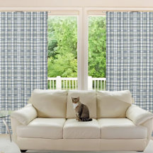 Denim Blue Sage Green White Plaid           