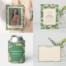 Pink Green Floral Graduation Party Collection 2026