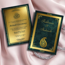 Emerald Green & Old Gold Muslim Wedding Collection