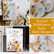 Pressed Wildflower Boho Baby Shower