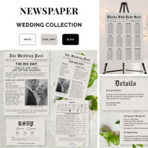 Vintage Newspaper Wedding Station