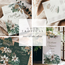 Tropical Jungle Bridal Shower | Green Gold decor