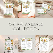 Safari Animals Baby Shower Collection