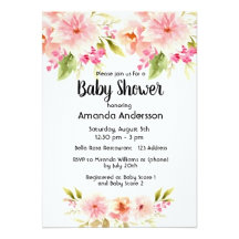 Baby Shower - watercolored dahlia flowers