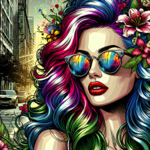 Urban Comic Style Woman in the City