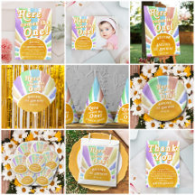 Here Comes The One! Retro Boho Sun 1st Birthday