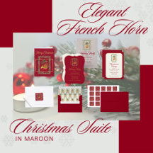 Elegant French Horn Christmas Suite in Maroon