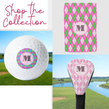 Preppy argyle monogram ladies golf gear