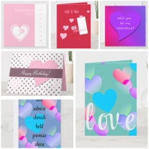 Greeting Cards with Heart, Personalized      