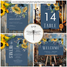 Rustic Dusty Blue Sunflowers Wedding