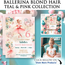 Little Ballerina Blond Floral Pink Teal